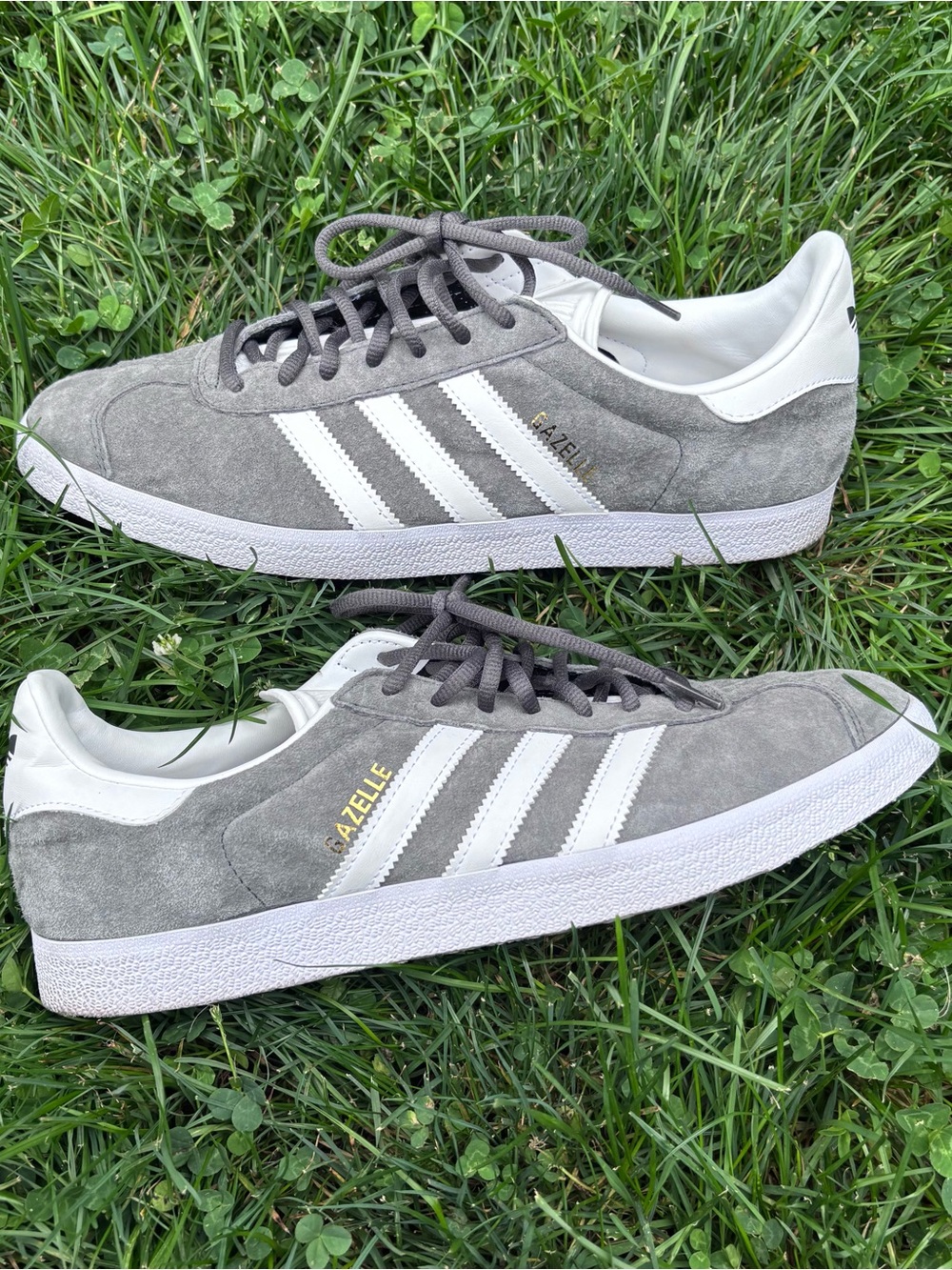 adidas Gazelle Men's Suede Sneakers - Gray & White - Picture 2 of 11